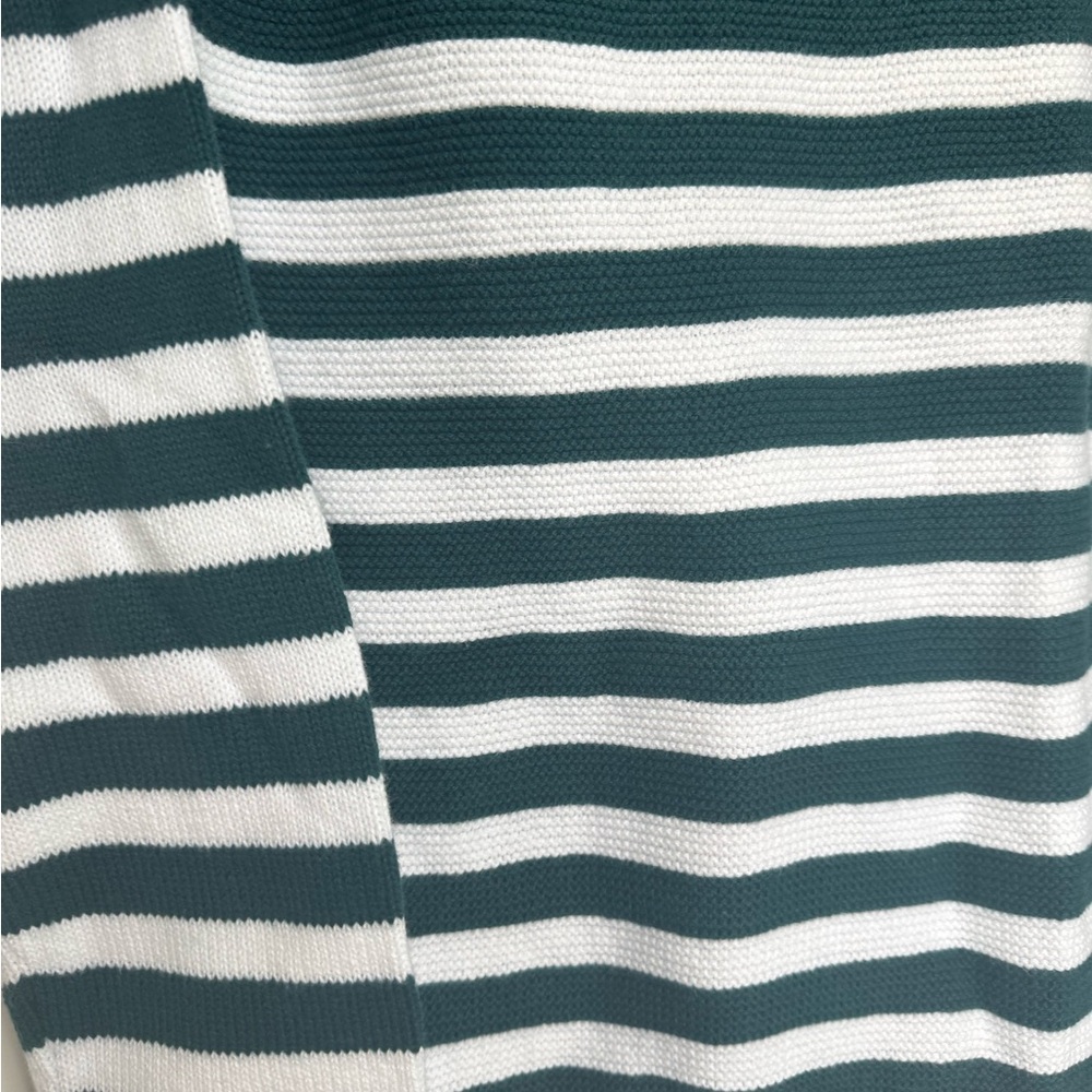 Alice Walk The Cotton Mockneck in Stripe, Emerald Green, White - Picture 10 of 12